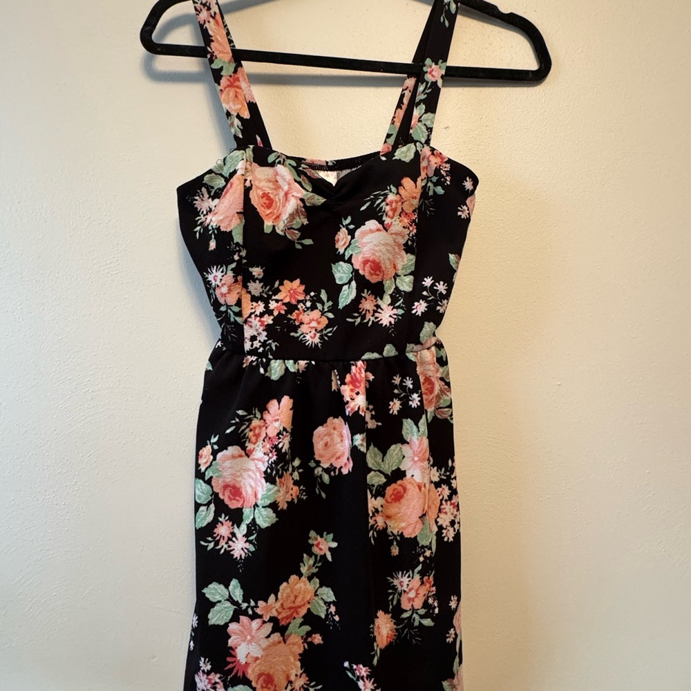 Floral Black Dress